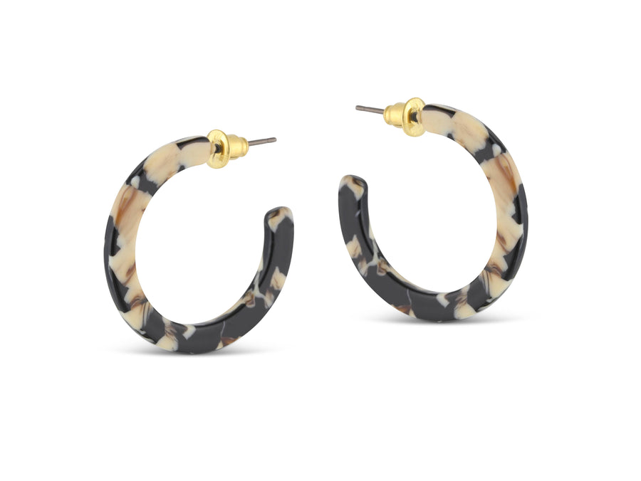 Tortoise pattern hoop earrings