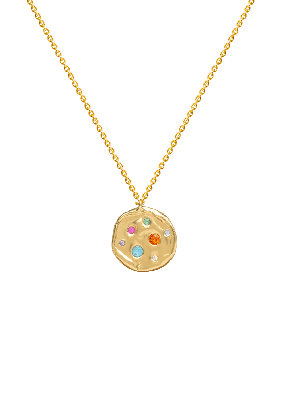 Gemstone Coin Necklace