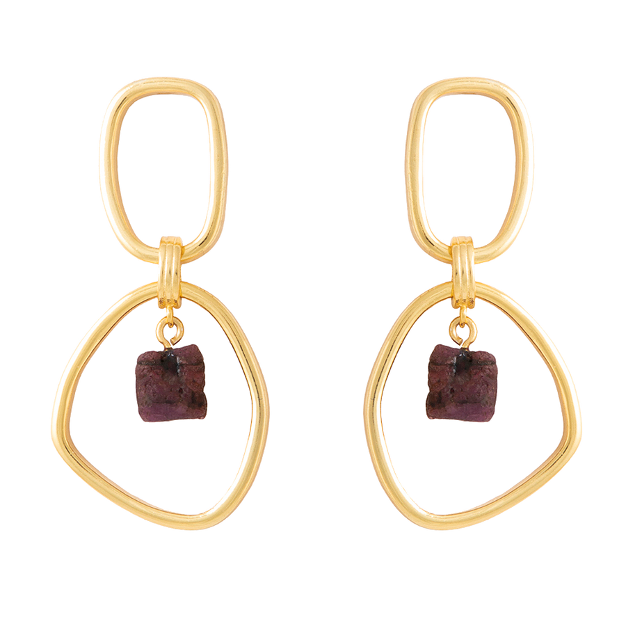 Planetary Garnet Hoops