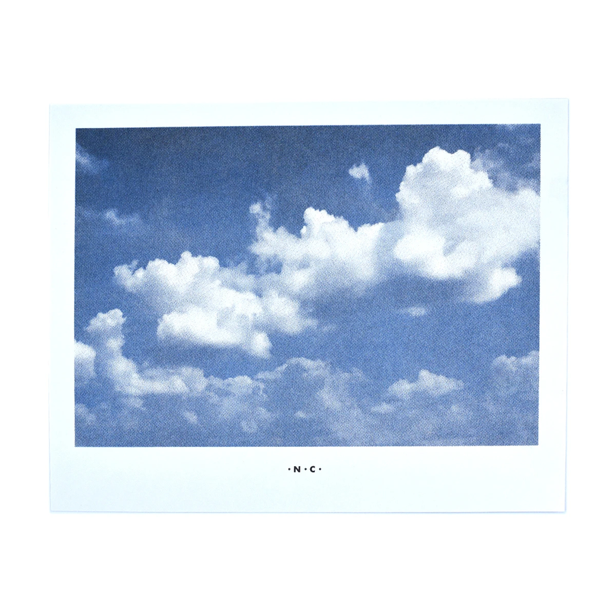Duotone Clouds Half-tone Risograph Print