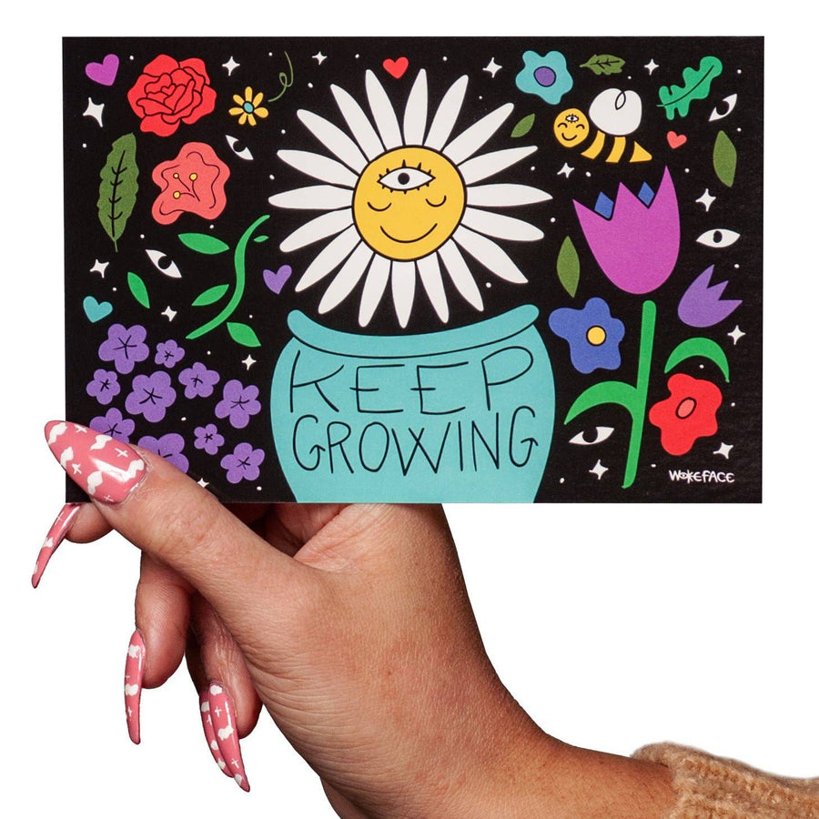 Postcard - Keep Growing Flowers