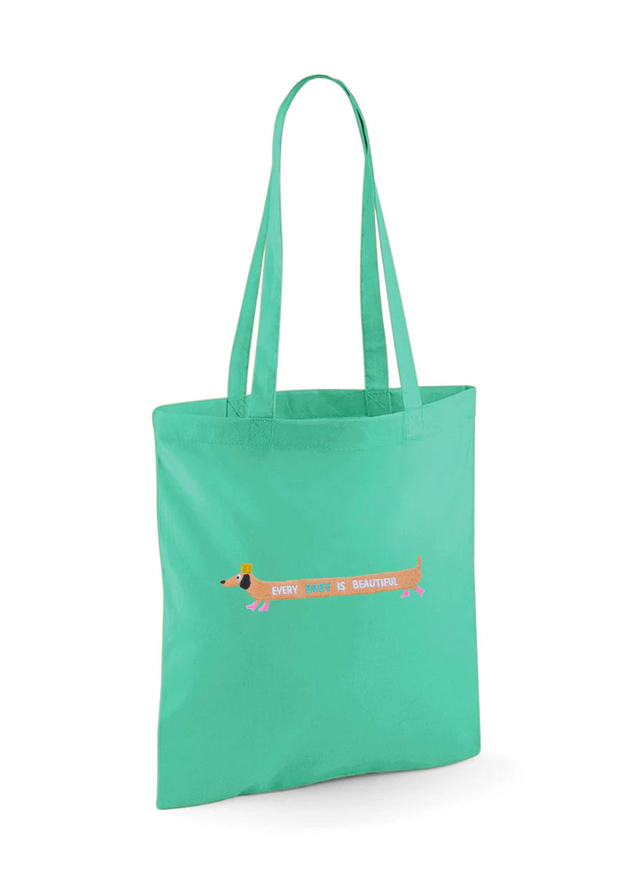 Sausage Dog Embroidered Tote Bag