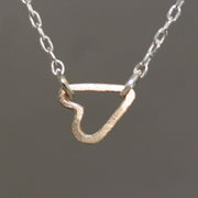 Tiny Sideways Heart Necklace : Yellow Gold / 15